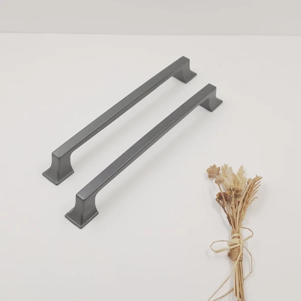 Ay-Az Kulp Kürdevan 160MM Modern Şık Metal Füme Mutfak Banyo Dolap Çekmece Kulpu - Resim 4