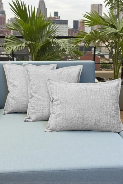 VISIONARIO Kırlent İthal Kadife Kumaş 3'lü Set - Yumuşak Dokulu Dekoratif Özel Tasarım Kırlent Kılıfı - S09 ürün görseli