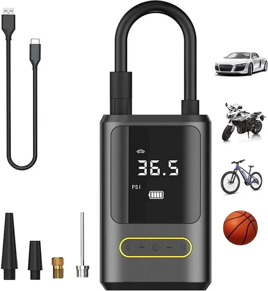 Ka-760 Kablosuz Oto Araç Mini 4000mah 150 Psı Işıklı Oto Hava Kompresörü ürün görseli