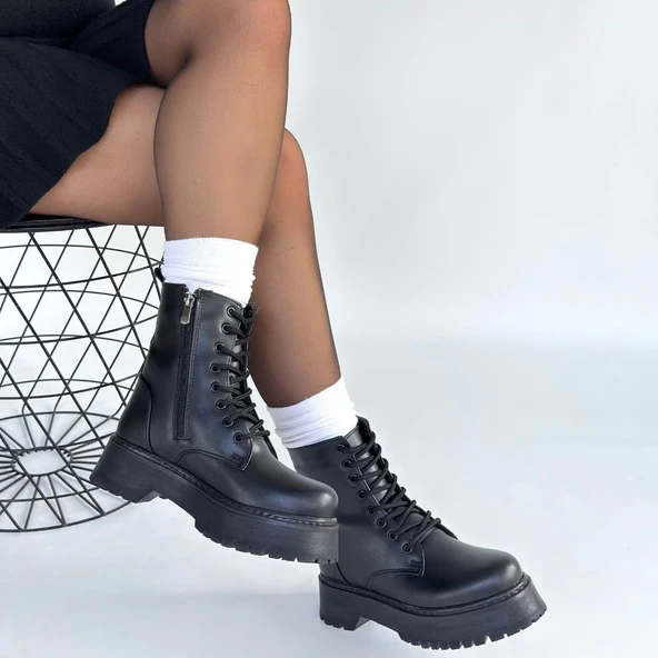 Jonni Siyah Cilt Bağcıklı Bot - Resim 4