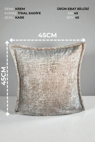 VISIONARIO Kırlent İthal Kadife Kumaş - 45x45cm Yumuşak Dokulu Dekoratif Özel Tasarım Kırlent Kılıfı - S01 - Resim 3