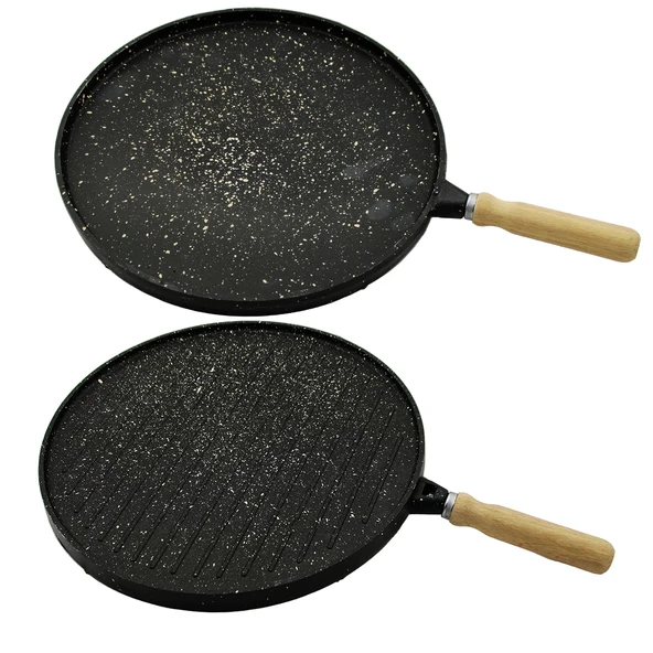 ÇİFT TARAFLI DÖKÜM GRANİT BAZLAMA - GÖZLEME TAVASI 36CM (5365) ürün görseli