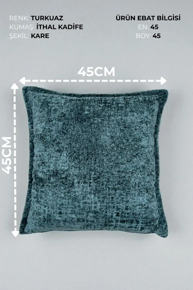 Kırlent İthal Kadife Kumaş - 45x45cm Yumuşak Dokulu Dekoratif Özel Tasarım Kırlent Kılıfı - S07 - Resim 3