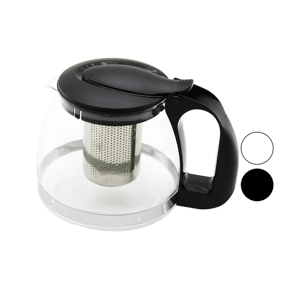 1250ML CAM DEMLİK  ÇELİK SÜZGEÇLİ - PLASTİK KULP - KAPAK - KROM ÇERÇEVE (5365) ürün görseli