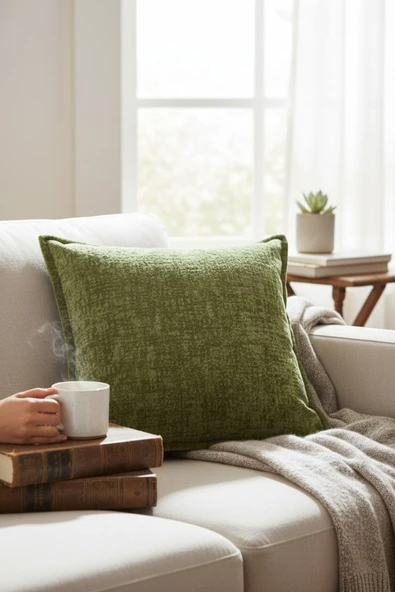 VISIONARIO Kırlent İthal Kadife Kumaş 3'lü Set - Yumuşak Dokulu Dekoratif Özel Tasarım Kırlent Kılıfı - S10 - Resim 4