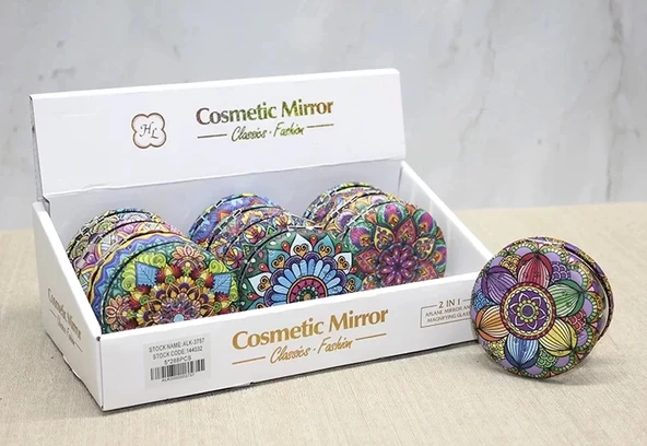 Taşlı Yuvarlak El Aynası Kalın Alk3757 ürün görseli 1