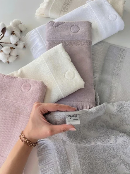 Sarra Mysoft Etamin Havlu Ve Kanaviçe İşlemelik - Krem - 30-50 - 5