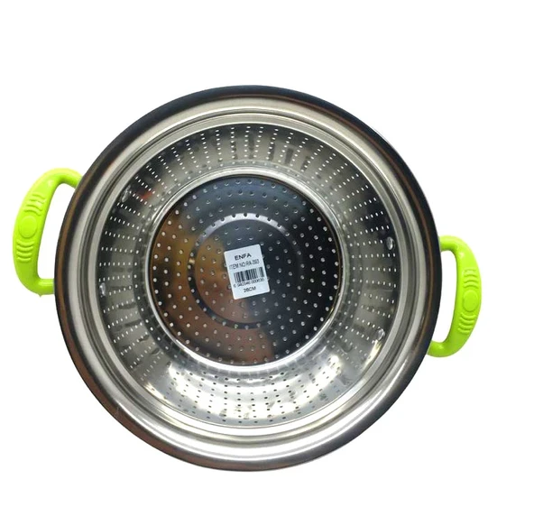 PLASTİK RENKLİ KULP METAL SEPET SÜZGEÇ 26CM. (5365) ürün görseli 1