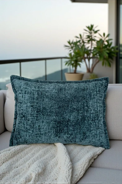 VISIONARIO Kırlent İthal Kadife Kumaş 3'lü Set - Yumuşak Dokulu Dekoratif Özel Tasarım Kırlent Kılıfı - S07 - Resim 4