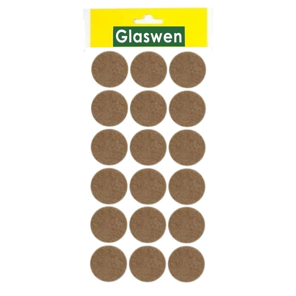 Yapışkanlı Yuvarlak Keçe Masa Sandalye Parke Zemin Ayak Koruyucu Kaydırmaz Keçesi 35 mm (18'Lİ PAKET) - Resim 3