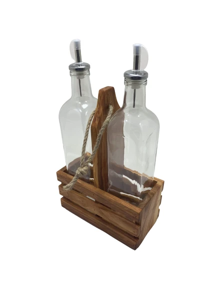 Ahşap Doğal 2Li Set Yağdanlık ve Sosluk Takımı(SET)(KİRAZ) Ahşap Rengi 10 SET - Resim 3