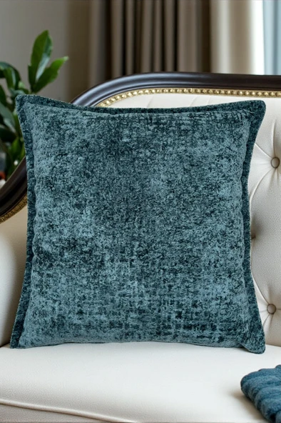 Kırlent İthal Kadife Kumaş - 45x45cm Yumuşak Dokulu Dekoratif Özel Tasarım Kırlent Kılıfı - S07 ürün görseli