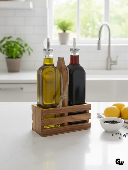 Ahşap Doğal 2Li Set Yağdanlık ve Sosluk Takımı(SET)(KİRAZ) Ahşap Rengi 1 SET ürün görseli