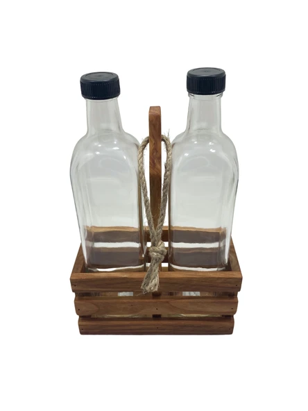 Ahşap Doğal 2Li Set Yağdanlık ve Sosluk Takımı(SET)(KİRAZ) Ahşap Rengi 10 SET - Resim 4