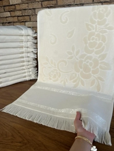 Sarra Mysoft Etamin Havlu Ve Kanaviçe İşlemelik - Krem - 30-50