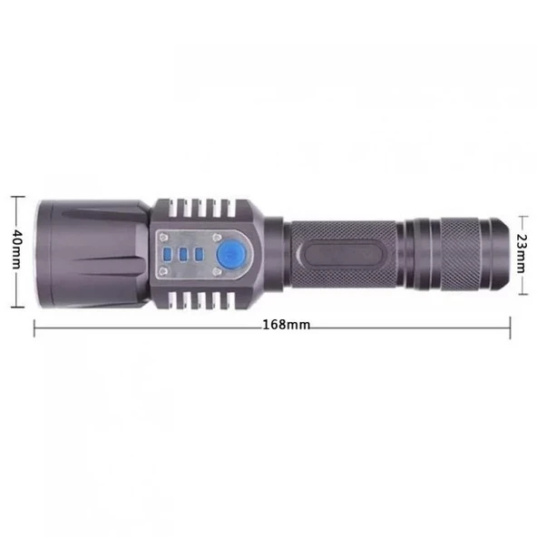 Baretta Brs18 Oto Şarjlı T6 Led 3000 Lümen El Feneri - Resim 2