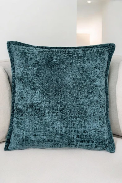 Kırlent İthal Kadife Kumaş - 45x45cm Yumuşak Dokulu Dekoratif Özel Tasarım Kırlent Kılıfı - S07 - Resim 2