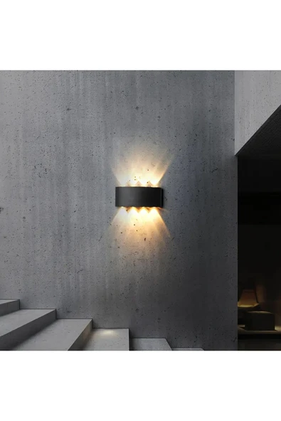 15 W İki Yönlü Led Duvar Aplik - Gün Işığı (3000K) - Siyah - IP44 - CT-8013G - Resim 3