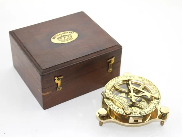 Ahşap Kutulu Pirinç Pusula Model 11 ürün görseli 1