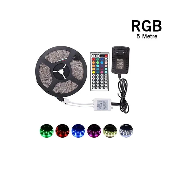 5 Metre Rgb Şerit Led Seti-İç ve Dış Mekan Silikonlu-Tak Çalıştır (5365) - Resim 5