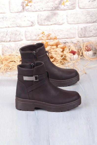 Fort 1186 Rahat Sıcak Astar Kaymaz Taban Fermuarlı Kadın Bot - Resim 12