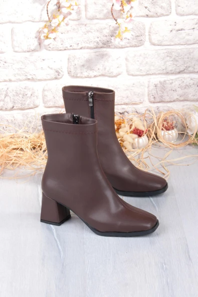 Fort 1195 Uraz Rahat 6 Cm Kalın Topuk Yüksekliği Kut Burun Kadın Bot - Resim 11