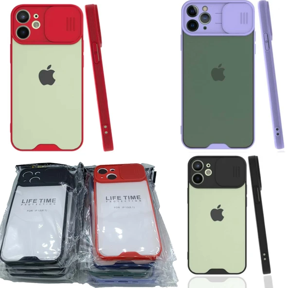 iPhone 13 Pro Kılıf Kamera Koruma Silikon (5 Siyah - 5 Renkli) ürün görseli