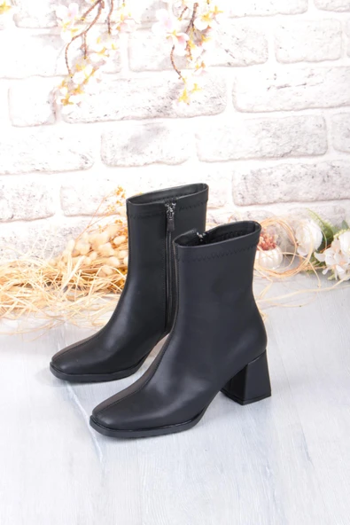 Fort 1195 Uraz Rahat 6 Cm Kalın Topuk Yüksekliği Kut Burun Kadın Bot - Resim 6