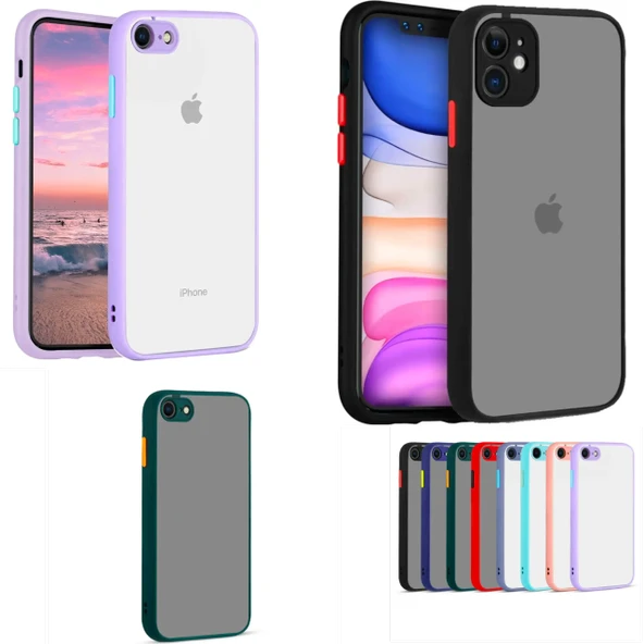 iPhone 12 Pro - Kılıf Huks Tam Korumalı Silikon Kılıf Kapak (Renkli) ürün görseli