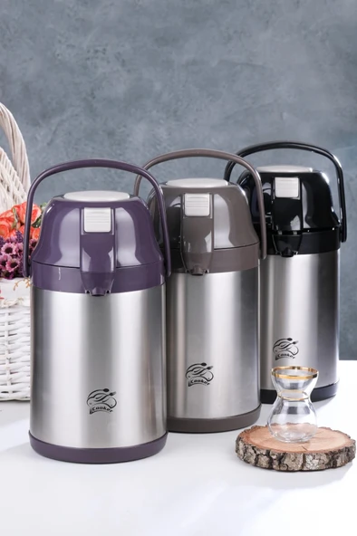 CKR-2007 2.5LT POMPALI  ÇELİK TERMOS (5365) ürün görseli