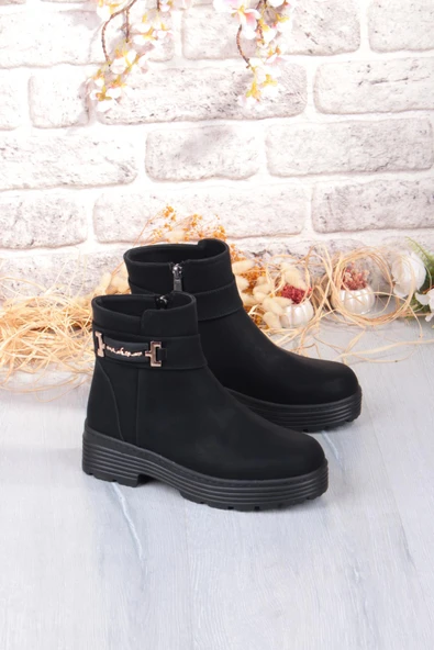 Fort 1187 Rahat Sıcak Astar Kaymaz Taban Fermuarlı Kadın Bot - Resim 4