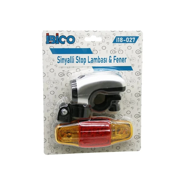 2İN1  BİSİKLET 5 LED FENER  -  SİNYALLİ STOP LAMBA   PİLLİ (5365) ürün görseli