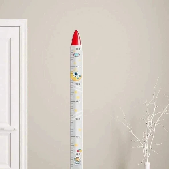 Sevimli Sarı Zürafa   Yeşil Dinazor   Deniz Kızı   Roket  Ağaç Boy Ölçüsü Sticker - Resim 4