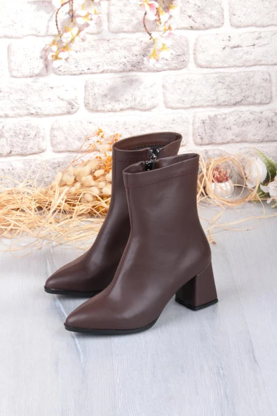 Fort 1193 Uraz Rahat 6 Cm Kalın Topuk Yüksekliği Sivri Burun Kadın Bot - Resim 12