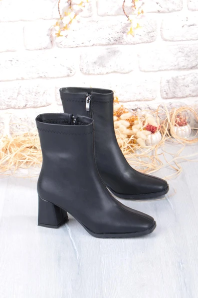 Fort 1195 Uraz Rahat 6 Cm Kalın Topuk Yüksekliği Kut Burun Kadın Bot - Resim 4