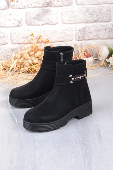 Fort 1187 Rahat Sıcak Astar Kaymaz Taban Fermuarlı Kadın Bot - Resim 6