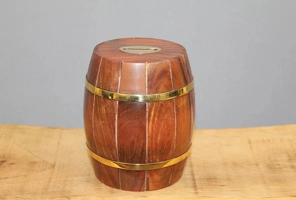 Pirinç Fıçı Kumbara Ksk3116 ürün görseli 1