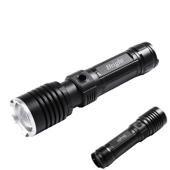 Bright Ght-5761 Xp90 Led 3 Mod Zoomlu Yağmur Suyu Geçirmez Şarjlı El Feneri 26650 Pilli - Resim 3