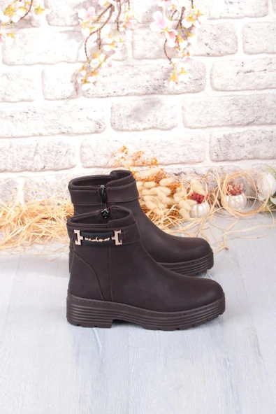 Fort 1187 Rahat Sıcak Astar Kaymaz Taban Fermuarlı Kadın Bot - Resim 12