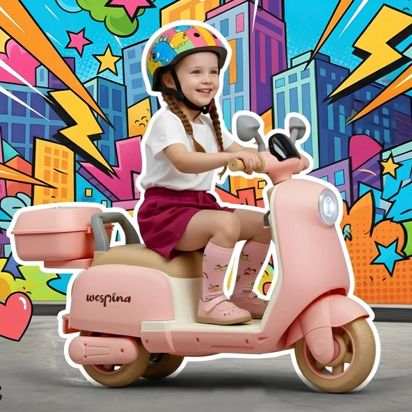 Wespina Kumandalı Akülü Motor 6V Pembe WPAK5 - 3