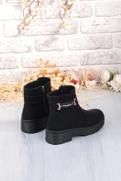 Fort 1187 Rahat Sıcak Astar Kaymaz Taban Fermuarlı Kadın Bot - Resim 7