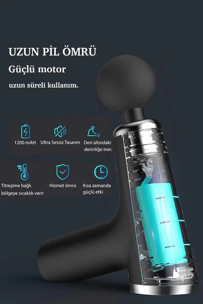 Mini Profesyonel Şarjlı Masaj Aleti 4 Başlıklı KH-800 (5365) - Resim 4