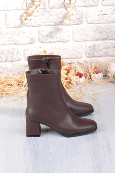 Fort 1195 Uraz Rahat 6 Cm Kalın Topuk Yüksekliği Kut Burun Kadın Bot - Resim 12