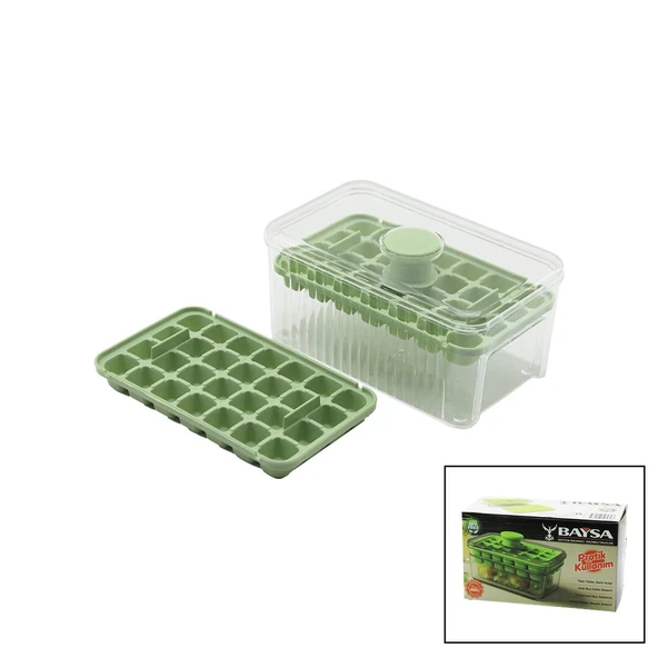 28+28=56LI KÜP ŞEKİL HAZNELİ=MİKA KRİSTAL BUZLUK 2İN1 KAPAK KULPU=KULP - KULPA BAS=BUZ DÜŞÜR (5365) ürün görseli 1