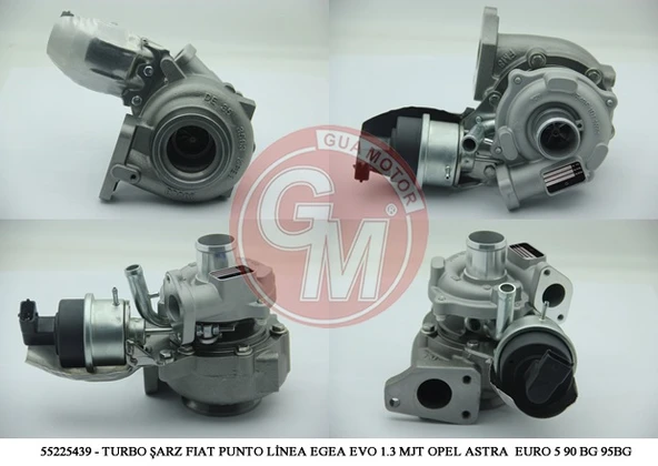 GUA 40500 TURBO ŞARJ FIAT DOBLO PUNTO LİNEA EGEA EVO 1.3 MJT 75-90-95 BG BİPPER HDI 75BG OPEL ASTRA COMBO COR SA 55225439-55216672-55221160 ürün görseli
