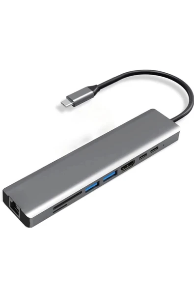 Type-c To Hdtv Multifunction Adapter 8 Port Kablo ürün görseli 1
