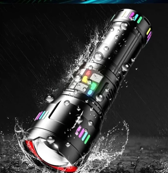 Pro F-3002 Alüminyum Tg Led Gece Şeritli Type-c Şarjlı El Feneri - Resim 2