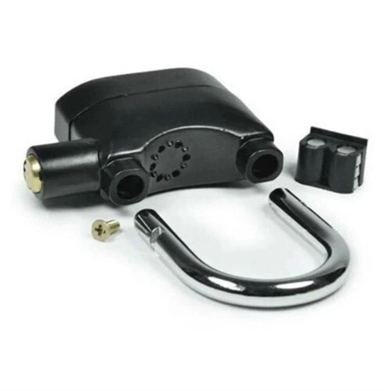 Desibel Siyah Alarmlı Çok Fonksiyonlu Ekstra Güvenlikli Kare Asma Dolap Kilidi (5365) - 4