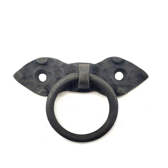 Antika Tarz Dekoratif Pirinç Yaprak Mobilya Kulbu, Kapı Kilit Halkası - 80 Mm, Oksit ürün görseli 1