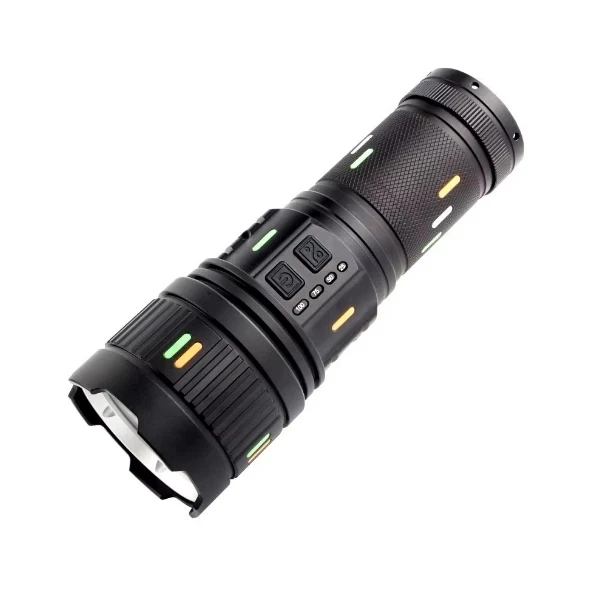 Pro F-3001 Alüminyum Tg Led Güç Göstergeli Type-c Şarjlı El Feneri 100 W - Resim 3